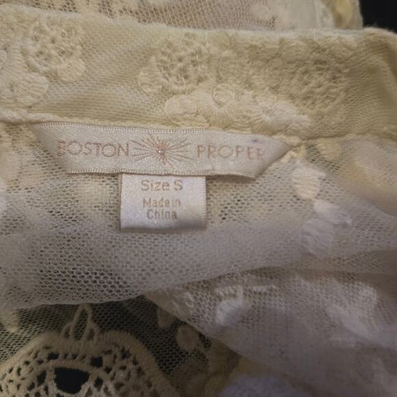 Boston Proper Lace Mesh Embroidered Duster Cardigan Small - Picture 3 of 13